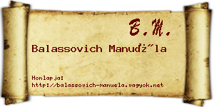 Balassovich Manuéla névjegykártya